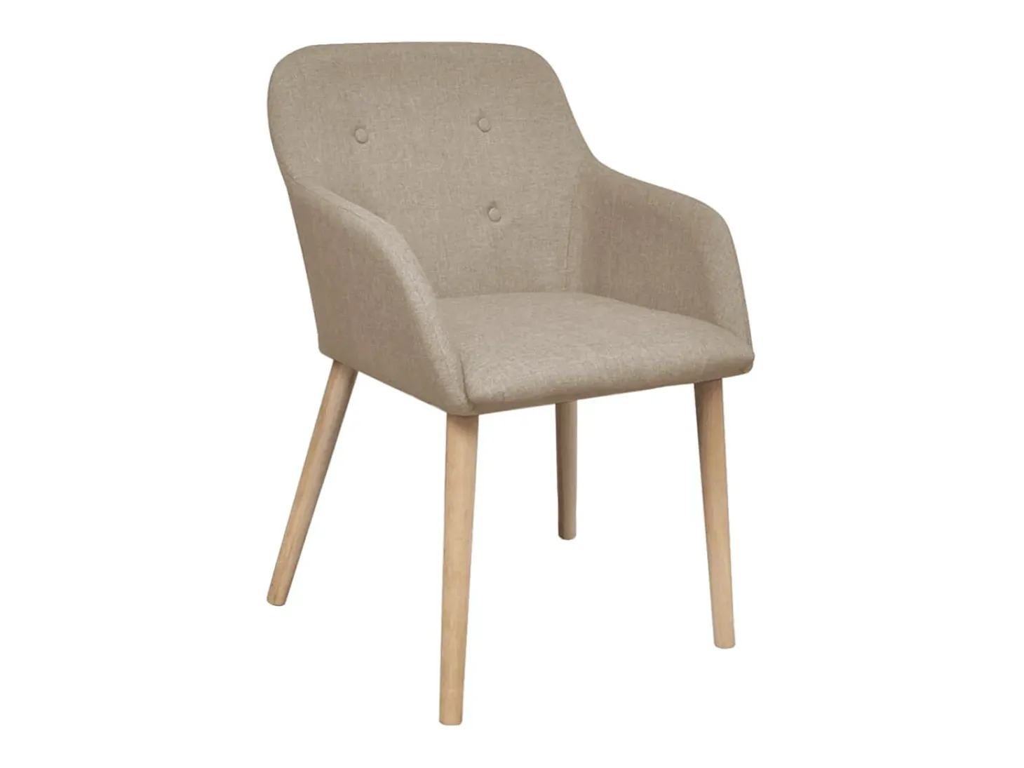 Sillas de comedor 6 uds tela y madera maciza de roble beige