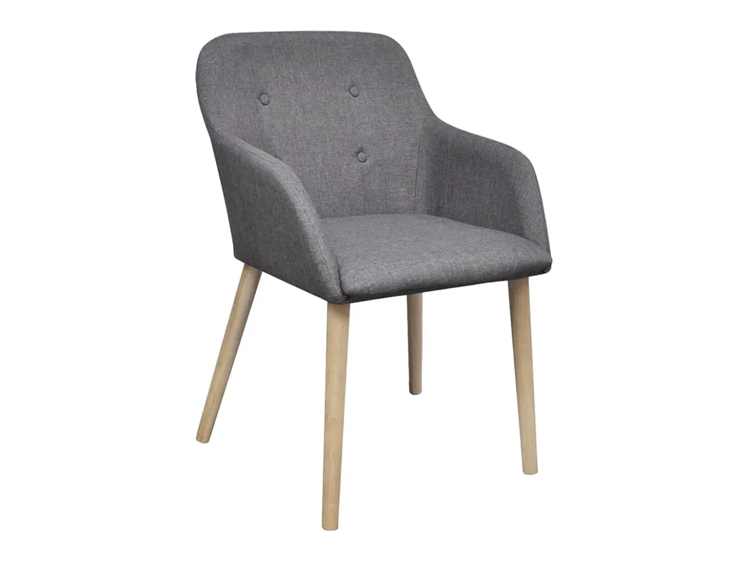 Sillas de comedor 6 uds tela gris claro y madera maciza roble