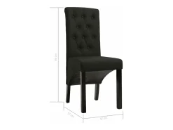 Sillas de comedor 4 unidades de tela negra