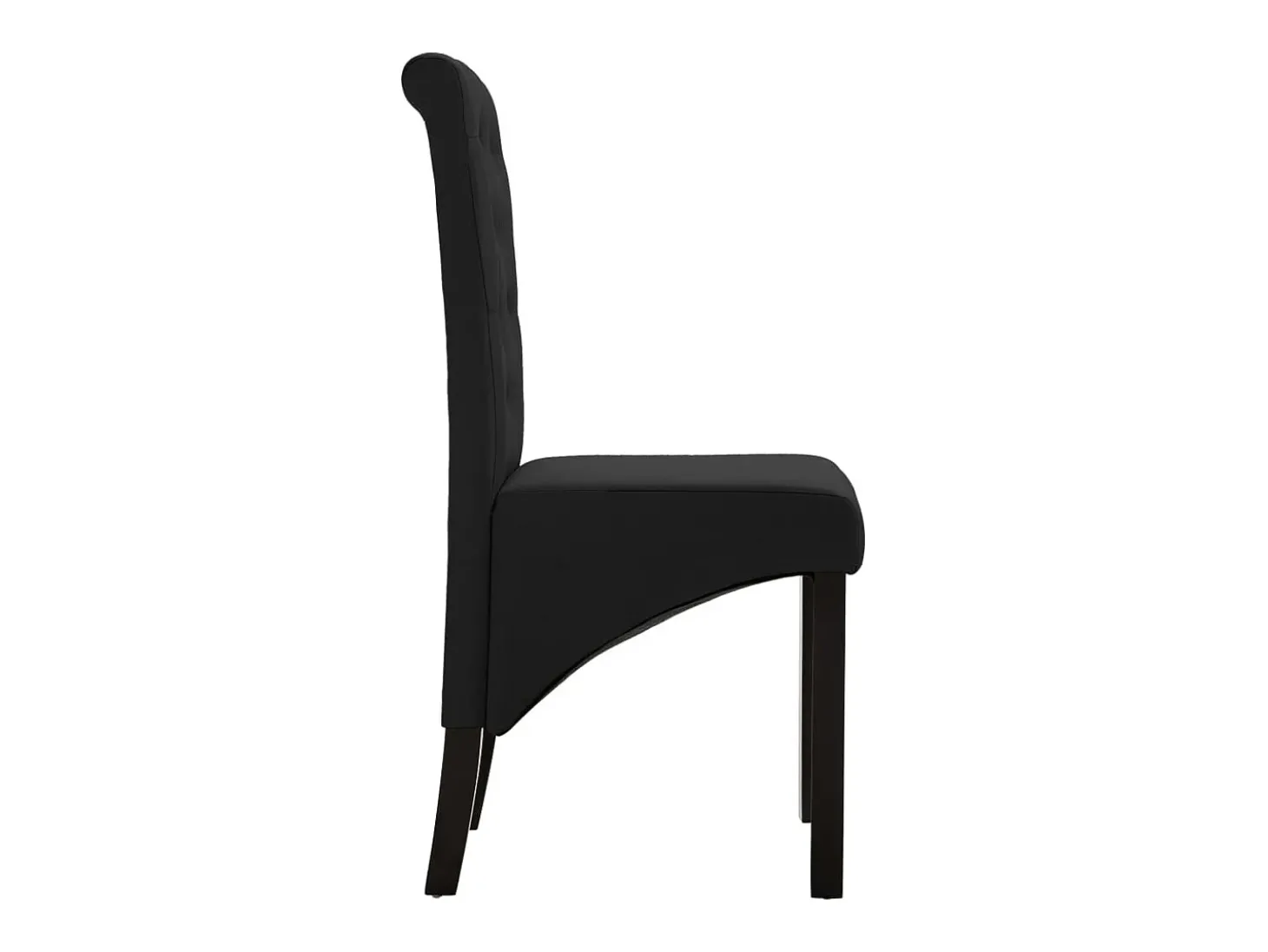 Sillas de comedor 4 unidades de tela negra