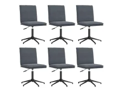 Sillas de comedor 6 unidades terciopelo gris oscuro