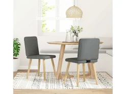 Sillas de comedor 2 unidades tela gris oscuro