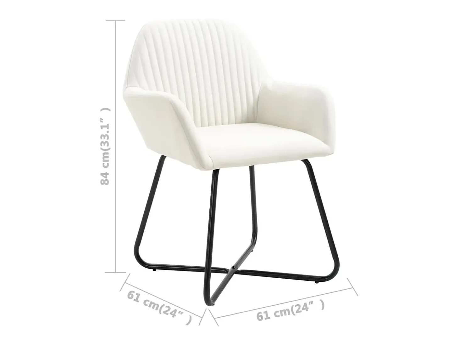 Sillas de comedor 6 unidades tela color crema