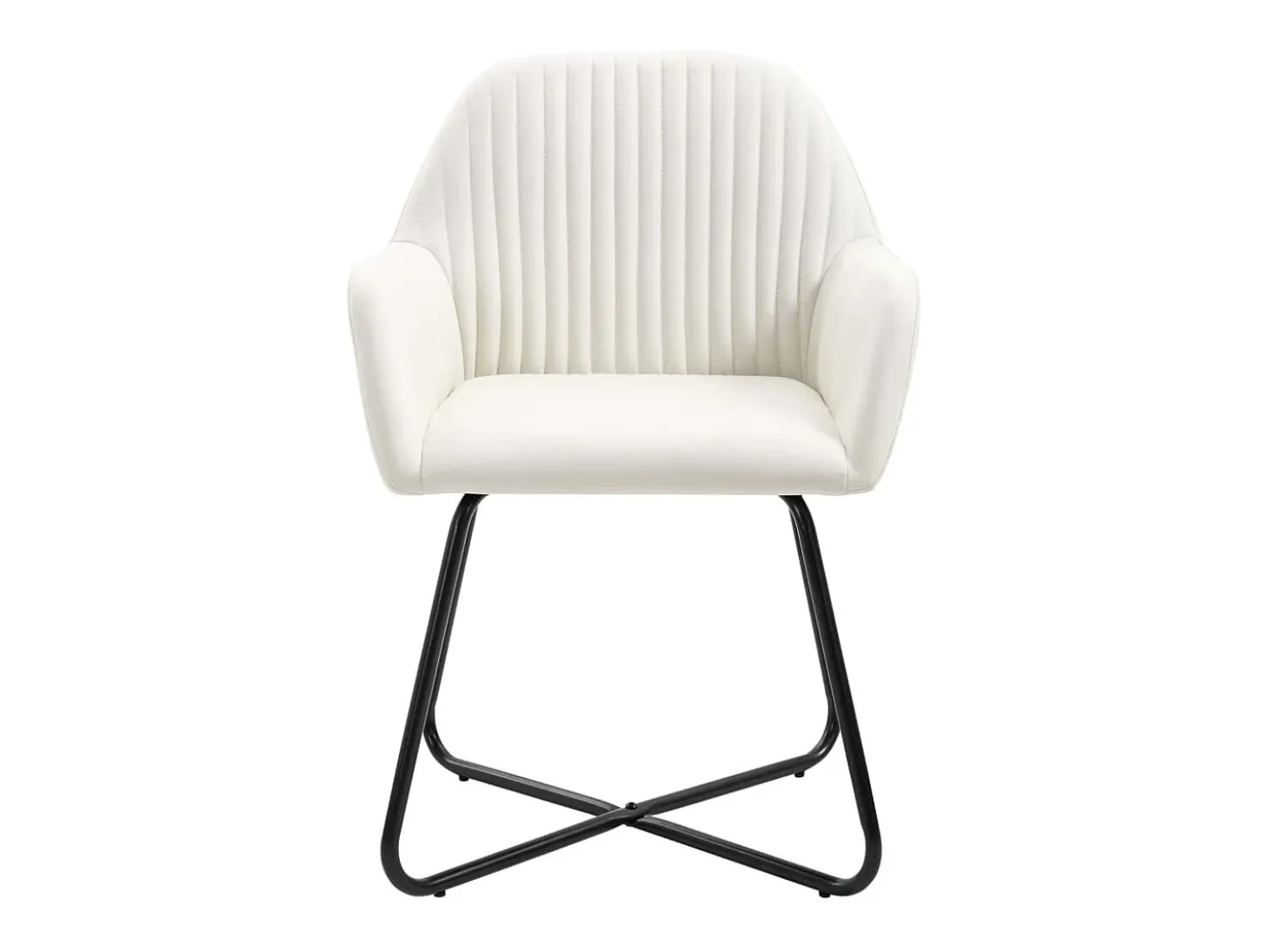 Sillas de comedor 6 unidades tela color crema