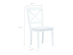 Sillas de comedor 6 unidades madera maciza de caucho blanco