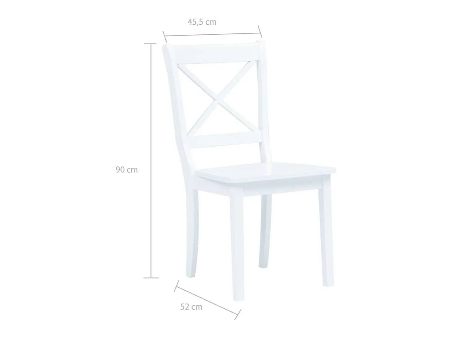Sillas de comedor 6 unidades madera maciza de caucho blanco