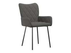 Sillas de comedor 2 unidades tela gris oscuro
