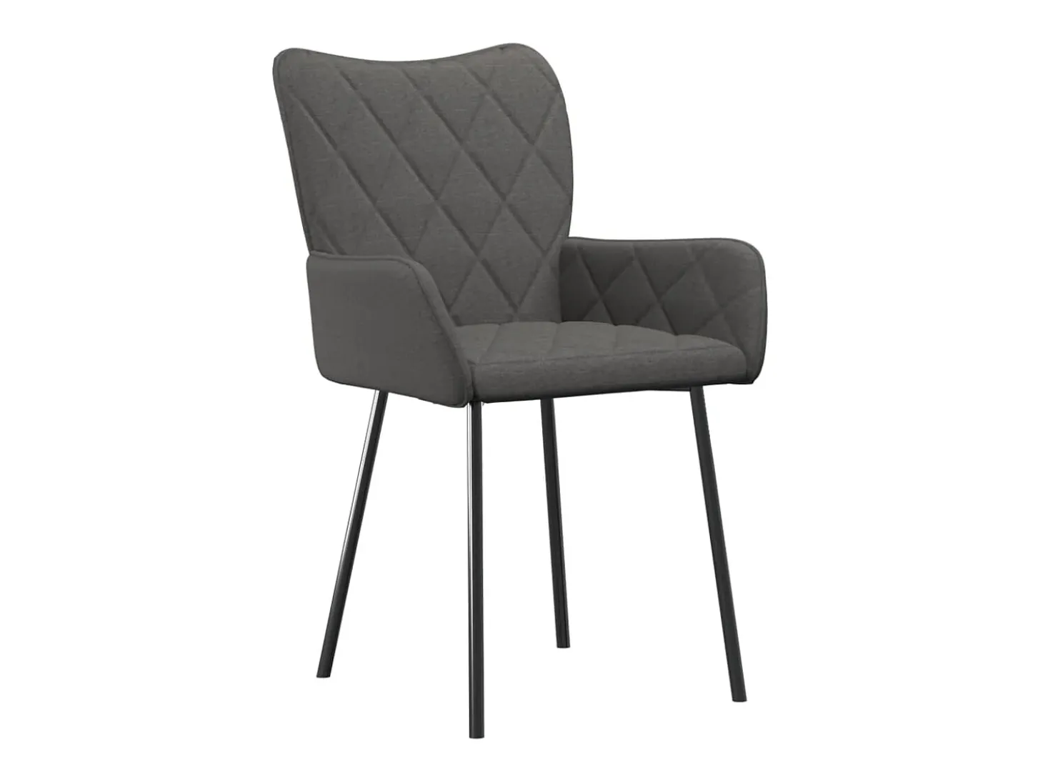 Sillas de comedor 2 unidades tela gris oscuro