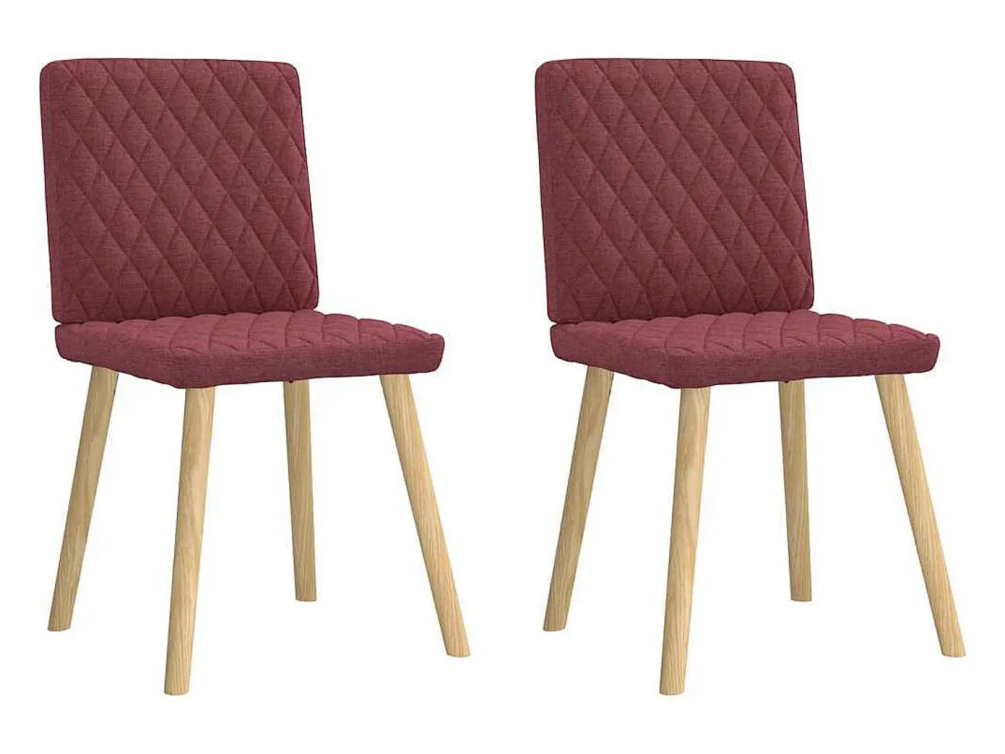Sillas de comedor 2 unidades tela rojo tinto