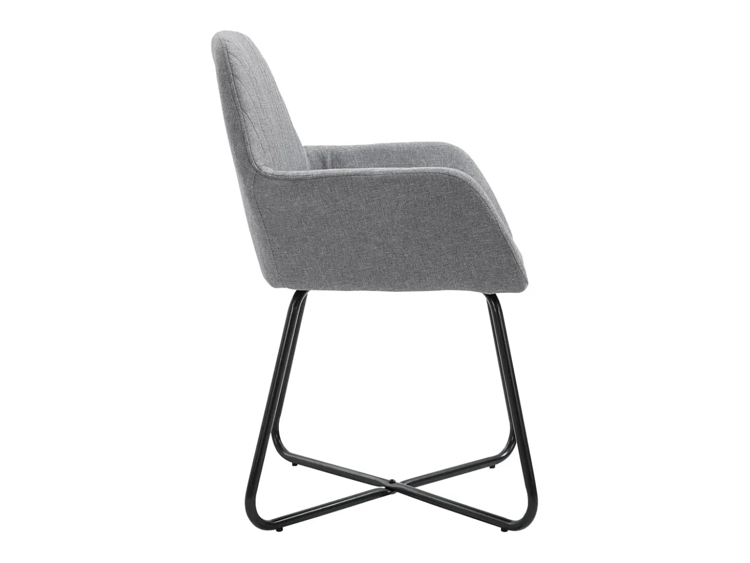 Sillas de comedor 6 unidades tela gris claro