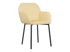 Sillas de comedor 2 unidades terciopelo crema