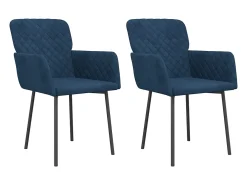 Sillas de comedor 2 unidades terciopelo azul