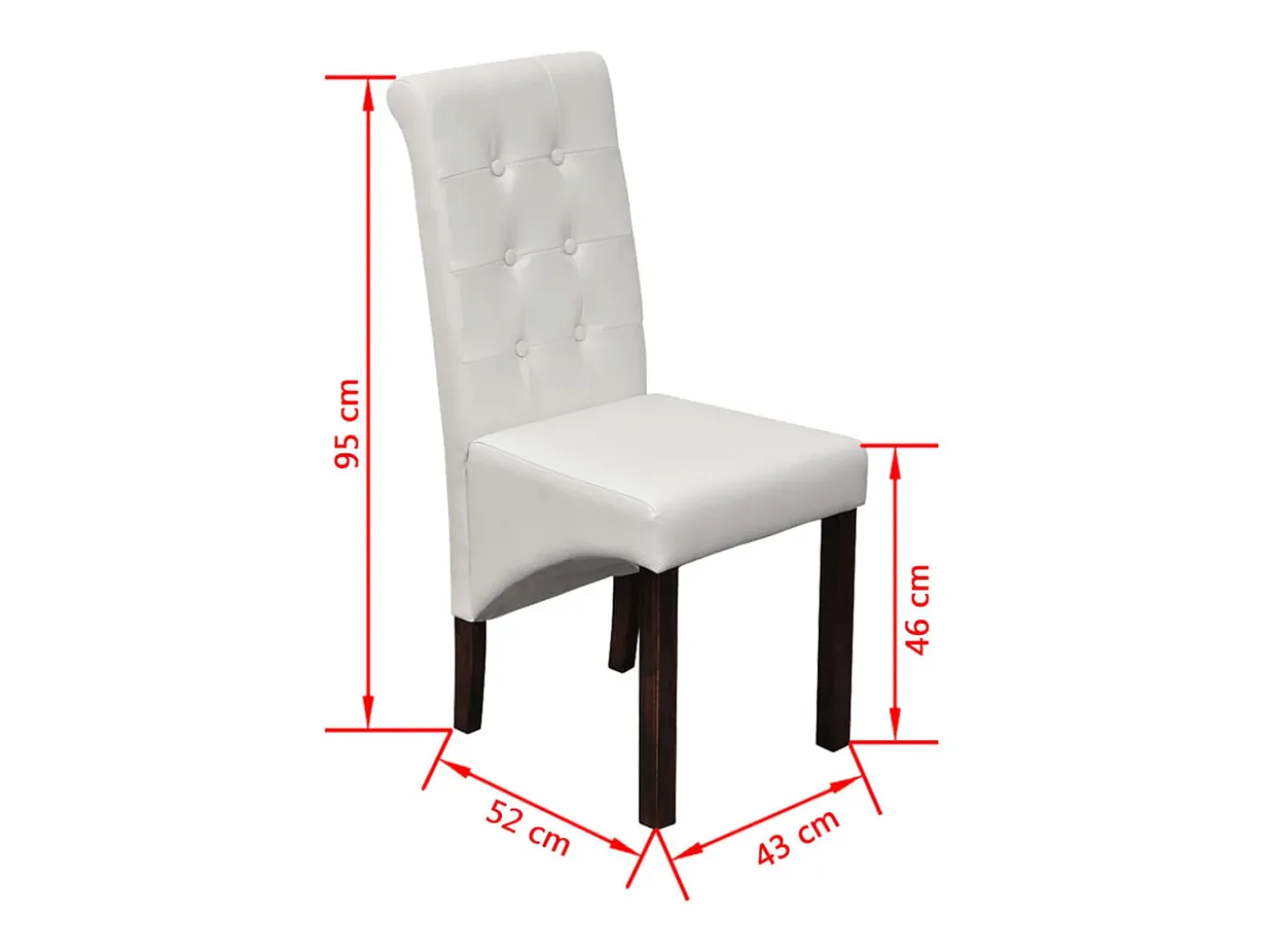 Sillas de comedor 4 unidades cuero sintético blanco
