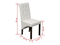 Sillas de comedor 4 unidades cuero sintético blanco