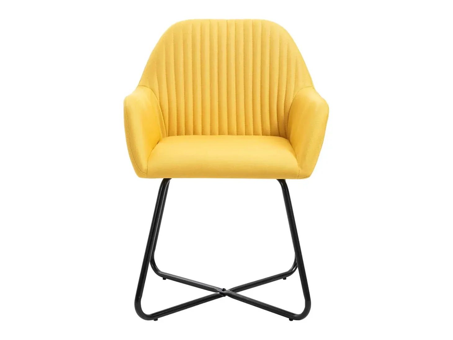 Sillas de comedor 2 unidades tela amarillo