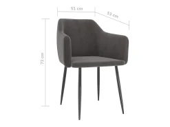 Sillas de comedor 2 unidades terciopelo gris oscuro