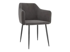 Sillas de comedor 2 unidades terciopelo gris oscuro