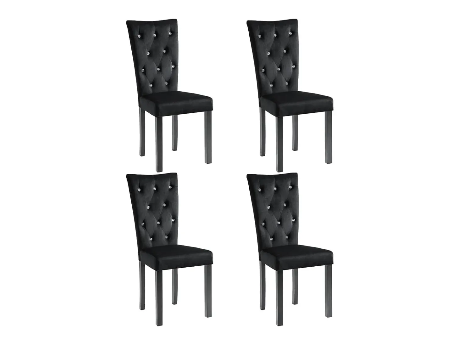 Sillas de comedor 4 unidades terciopelo negro
