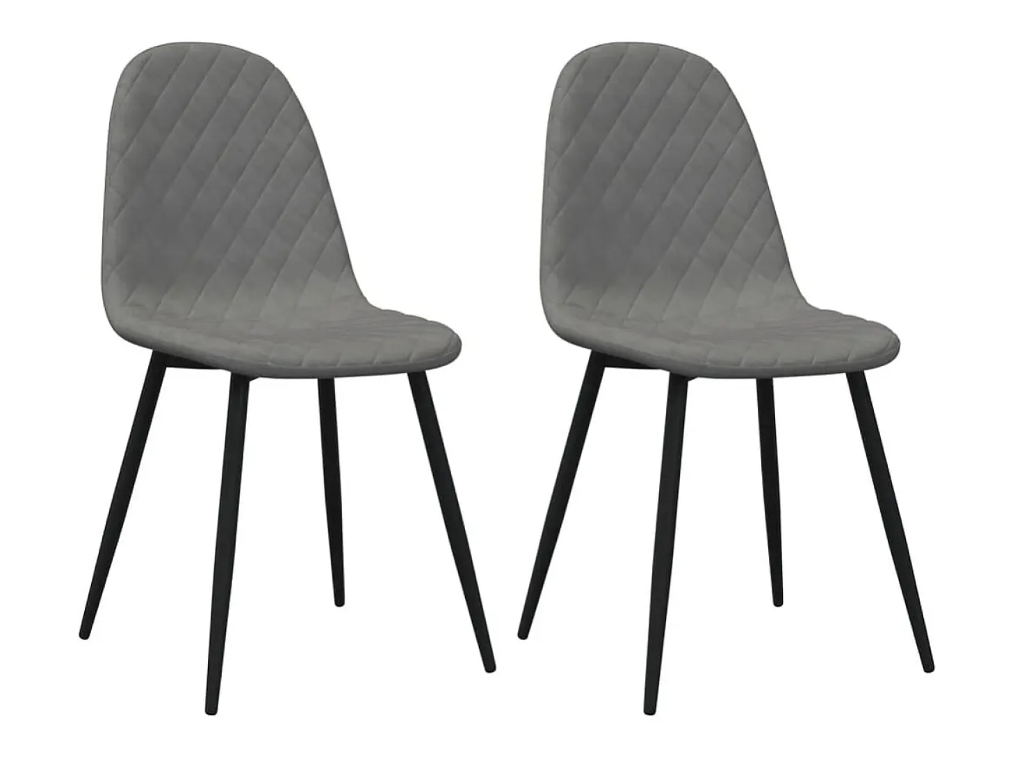 Sillas de comedor 2 unidades terciopelo gris claro