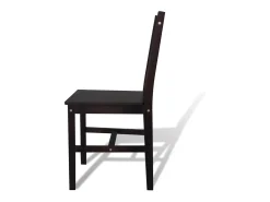 Sillas de comedor 4 unidades madera de pino marrón oscuro