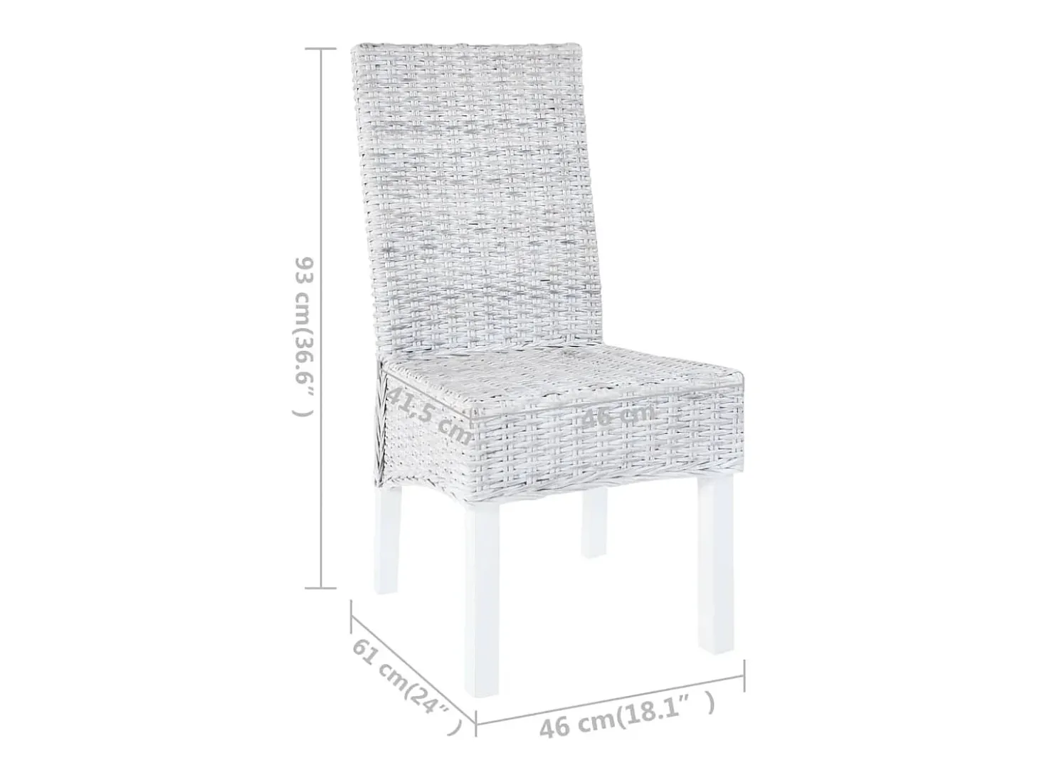 Sillas de comedor 4 unidades ratán Kubu y madera mango marrón