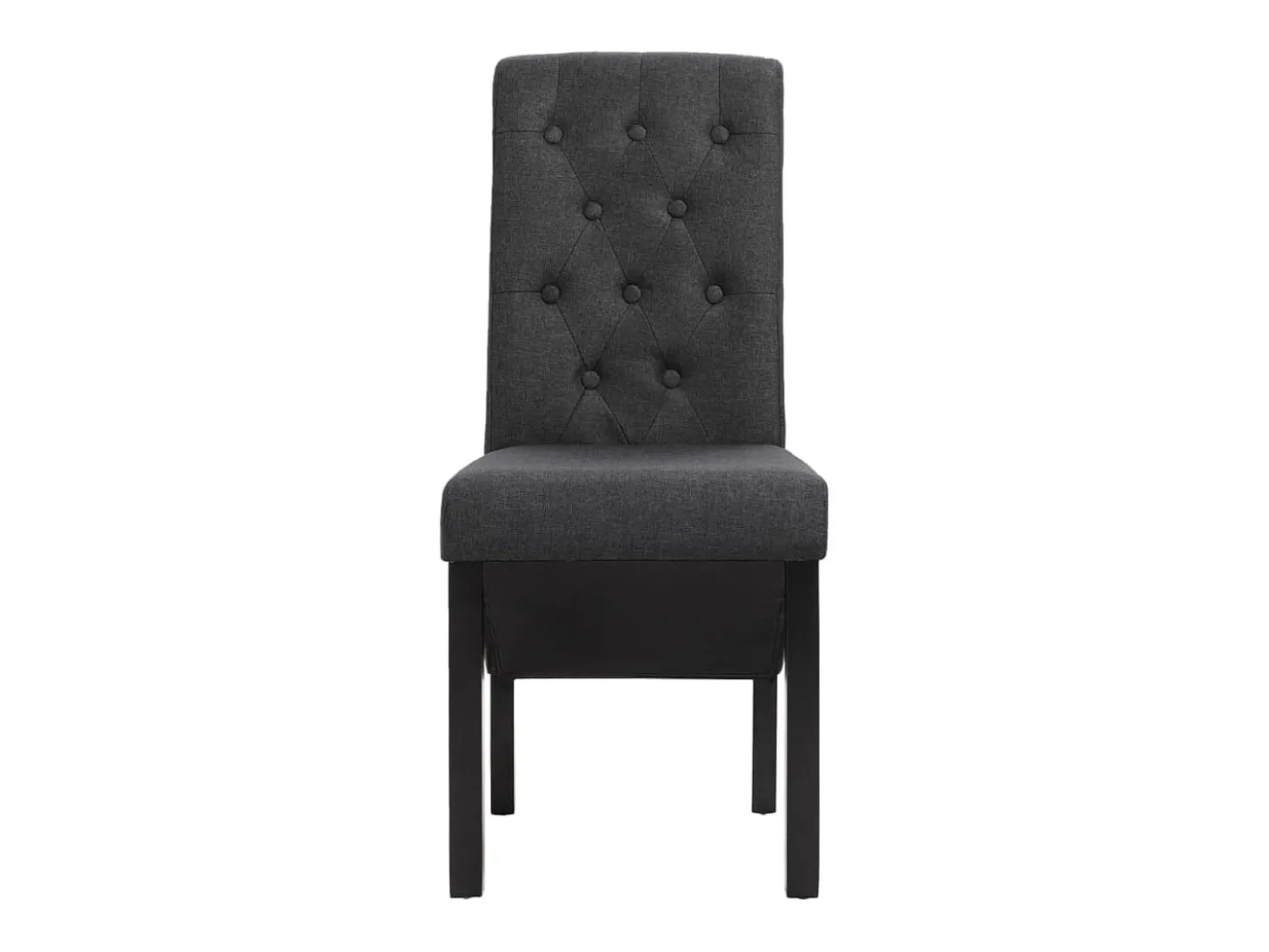 Sillas de comedor 2 unidades tela gris oscura