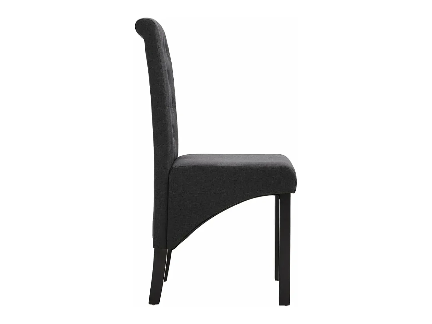 Sillas de comedor 2 unidades tela gris oscura