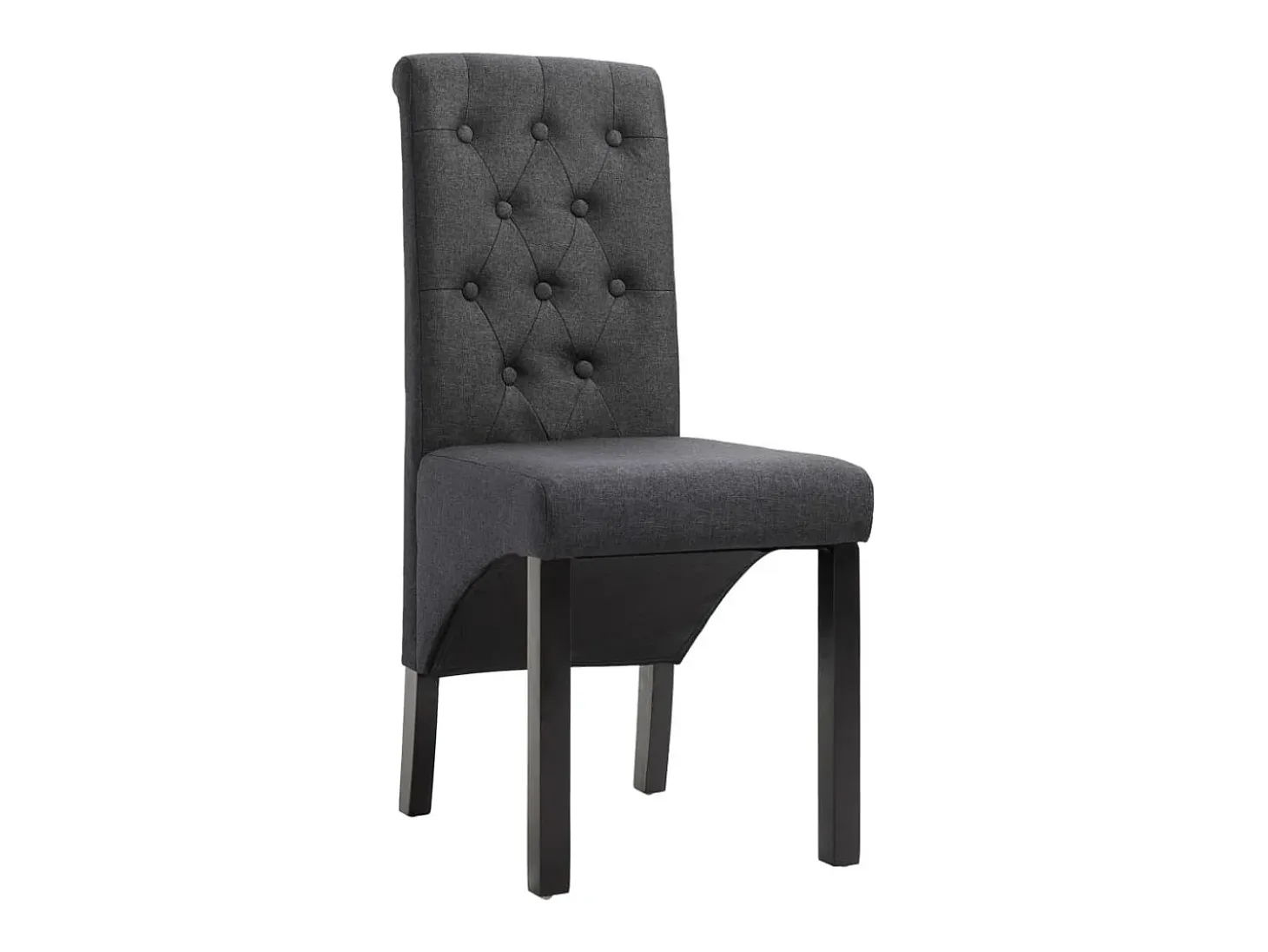 Sillas de comedor 2 unidades tela gris oscura