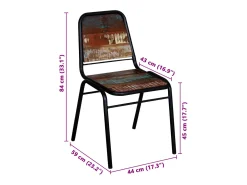 Sillas de comedor 6 unidades madera maciza reciclada