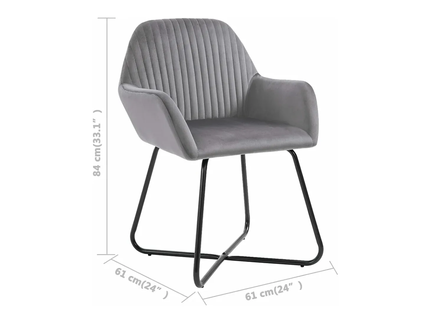 Sillas de comedor 4 unidades de terciopelo gris