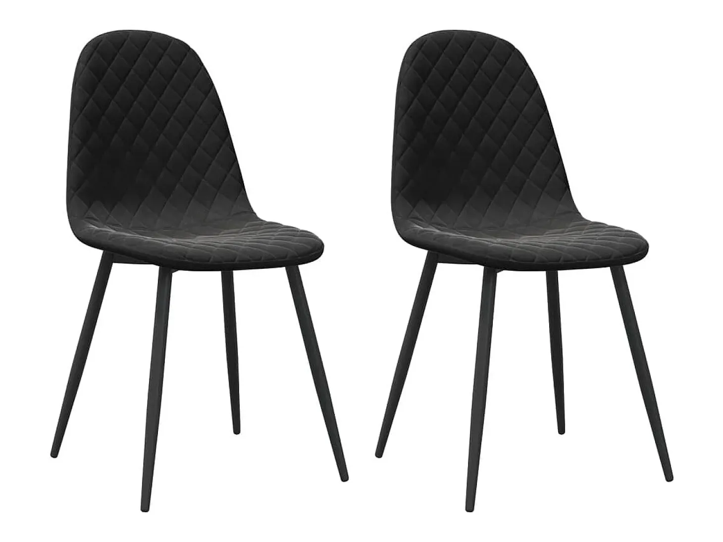 Sillas de comedor 2 unidades terciopelo negro