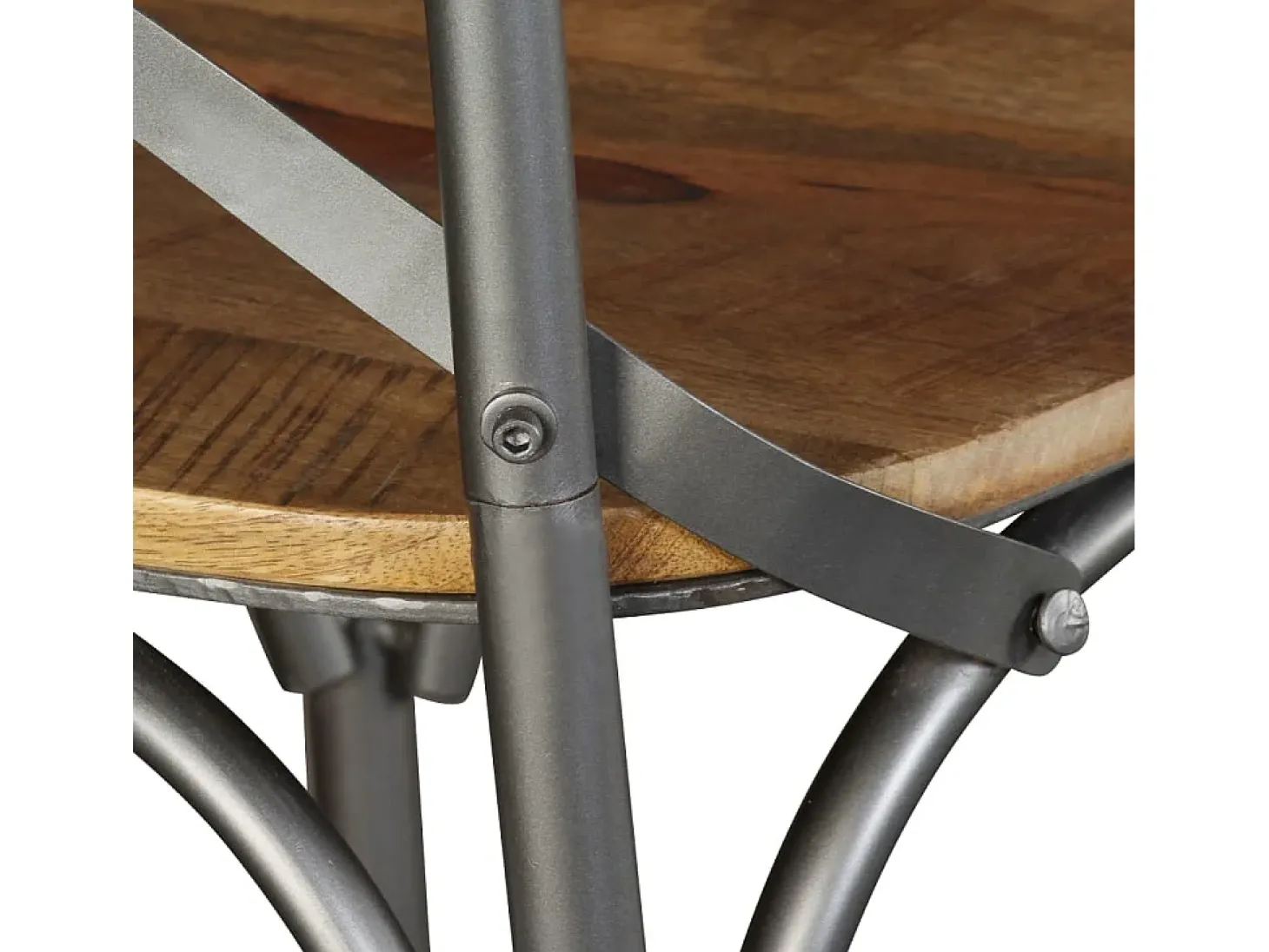 Sillas de comedor 6 unidades madera de mango respaldo acero cruzado