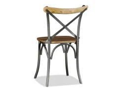 Sillas de comedor 6 unidades madera de mango respaldo acero cruzado