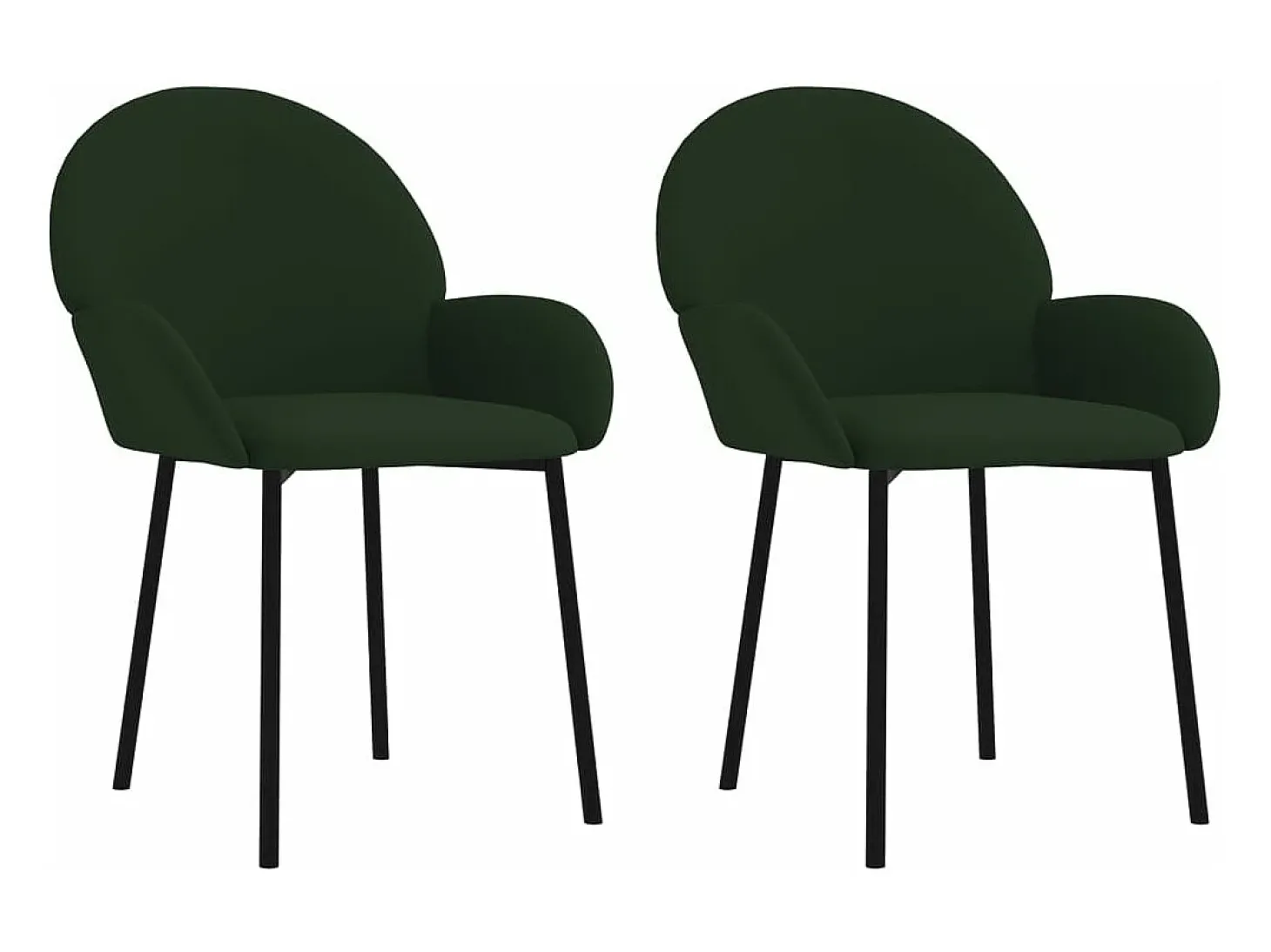 Sillas de comedor 2 unidades terciopelo verde oscuro