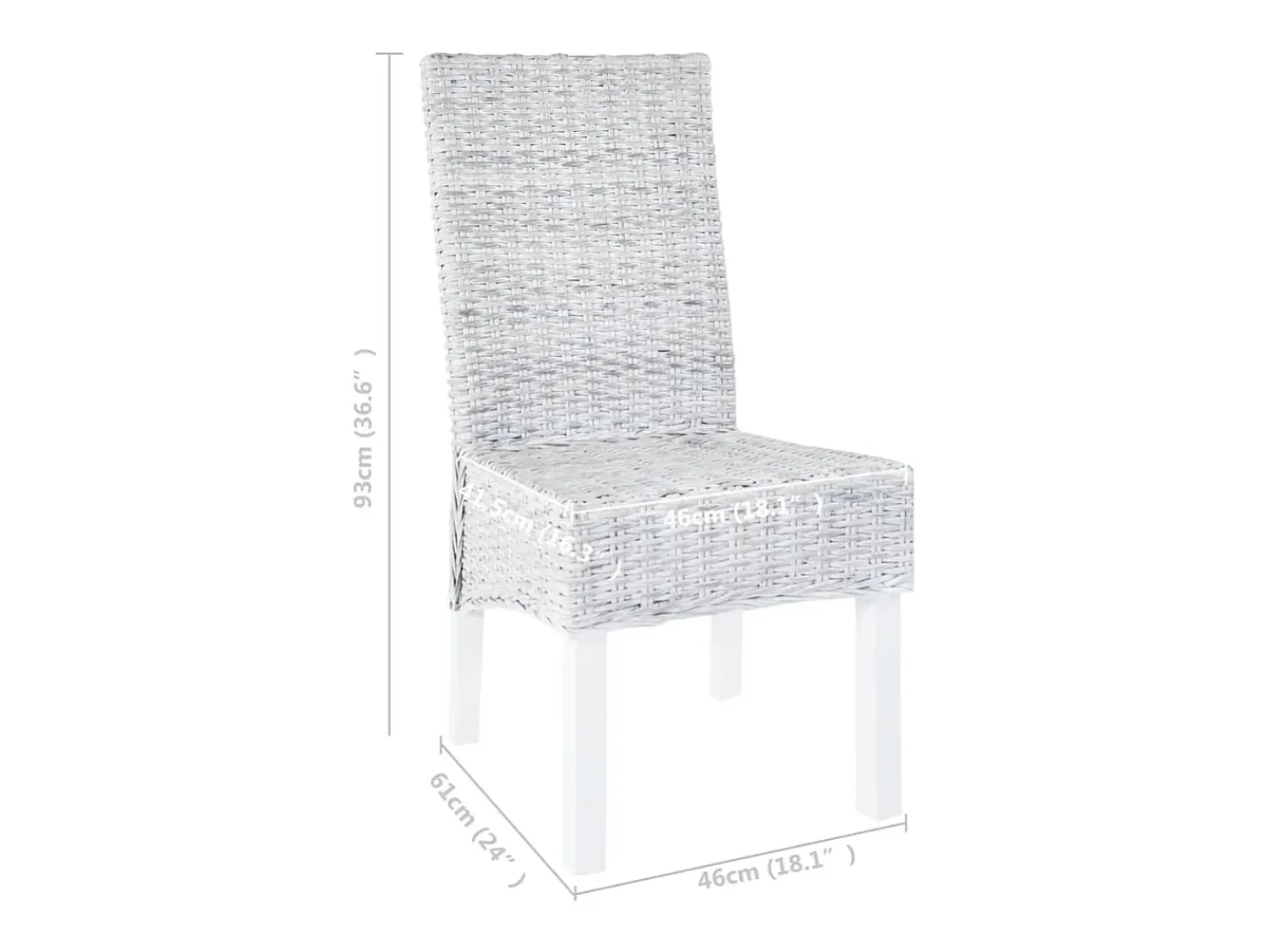 Sillas de comedor 6 unidades ratán Kubu y madera mango marrón