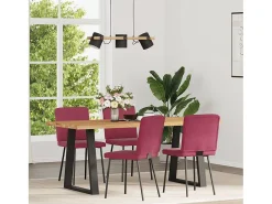 Sillas de comedor 4 unidades terciopelo rojo tinto