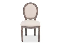Sillas de comedor 6 unidades tela color crema