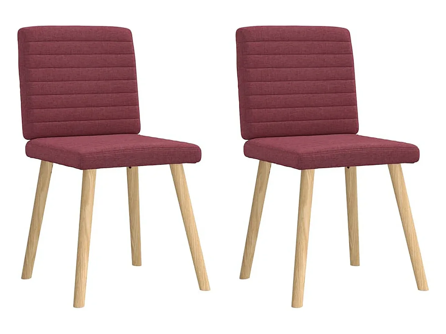 Sillas de comedor 2 unidades tela rojo tinto