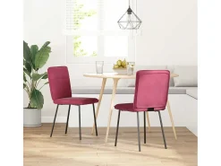 Sillas de comedor 2 unidades terciopelo rojo tinto
