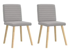 Sillas de comedor 2 unidades tela gris nube
