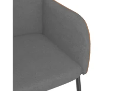 Sillas de comedor 2 unidades cuero sintético y tela gris claro