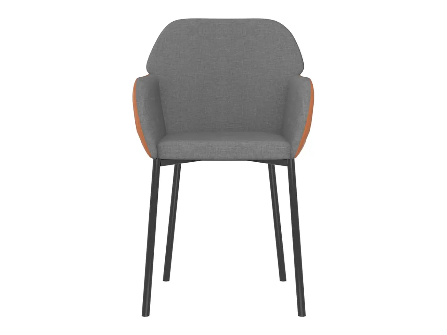 Sillas de comedor 2 unidades cuero sintético y tela gris claro
