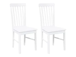 Sillas de comedor 2 unidades madera maciza de caucho blanco