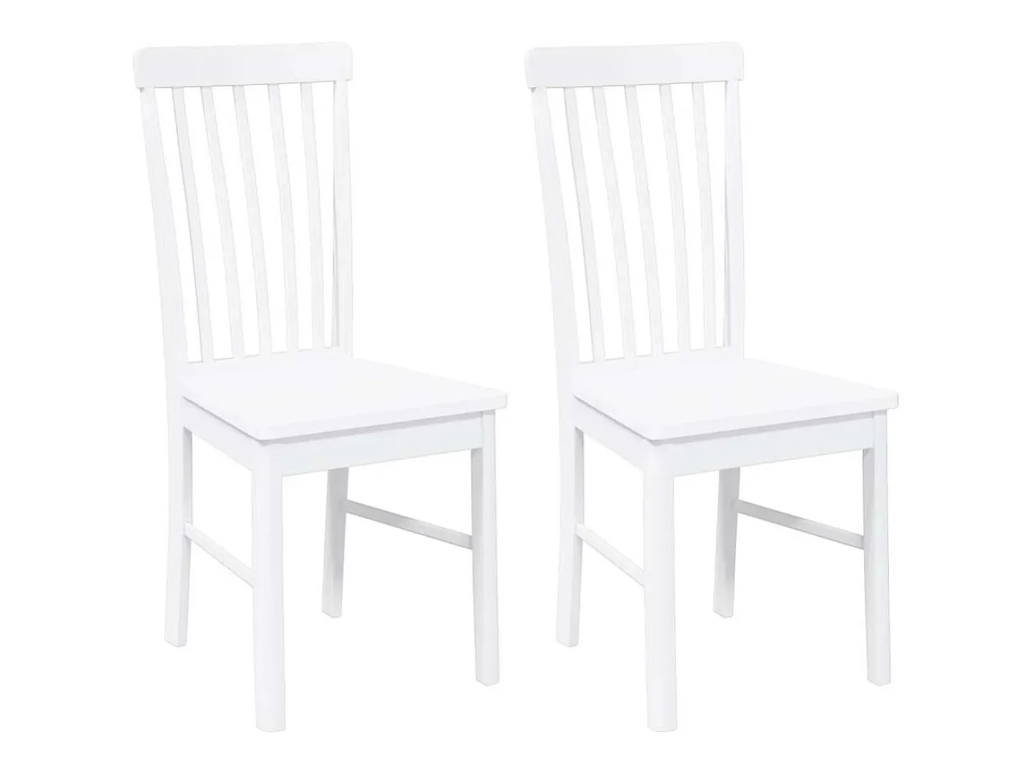 Sillas de comedor 2 unidades madera maciza de caucho blanco