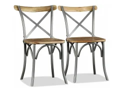 Sillas de comedor 2 unidades madera maciza de mango