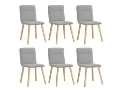 Sillas de comedor 6 unidades tela gris nube