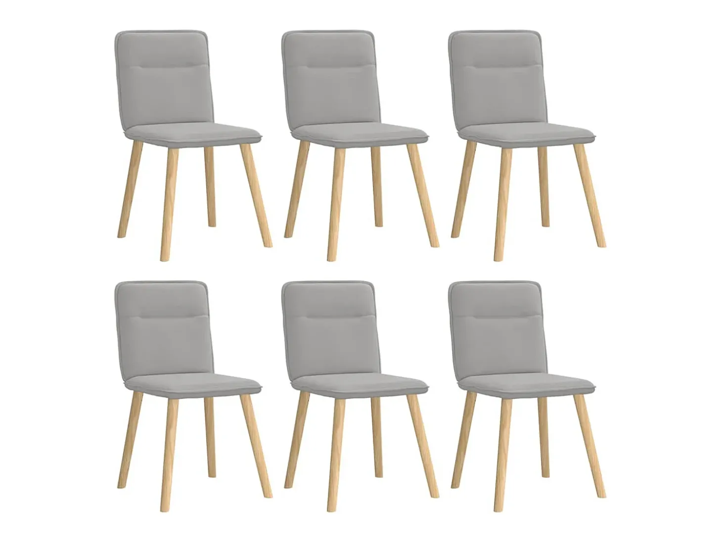 Sillas de comedor 6 unidades tela gris nube