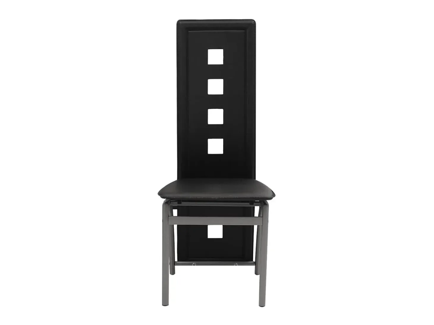 Sillas de comedor 4 unidades cuero sintético negro