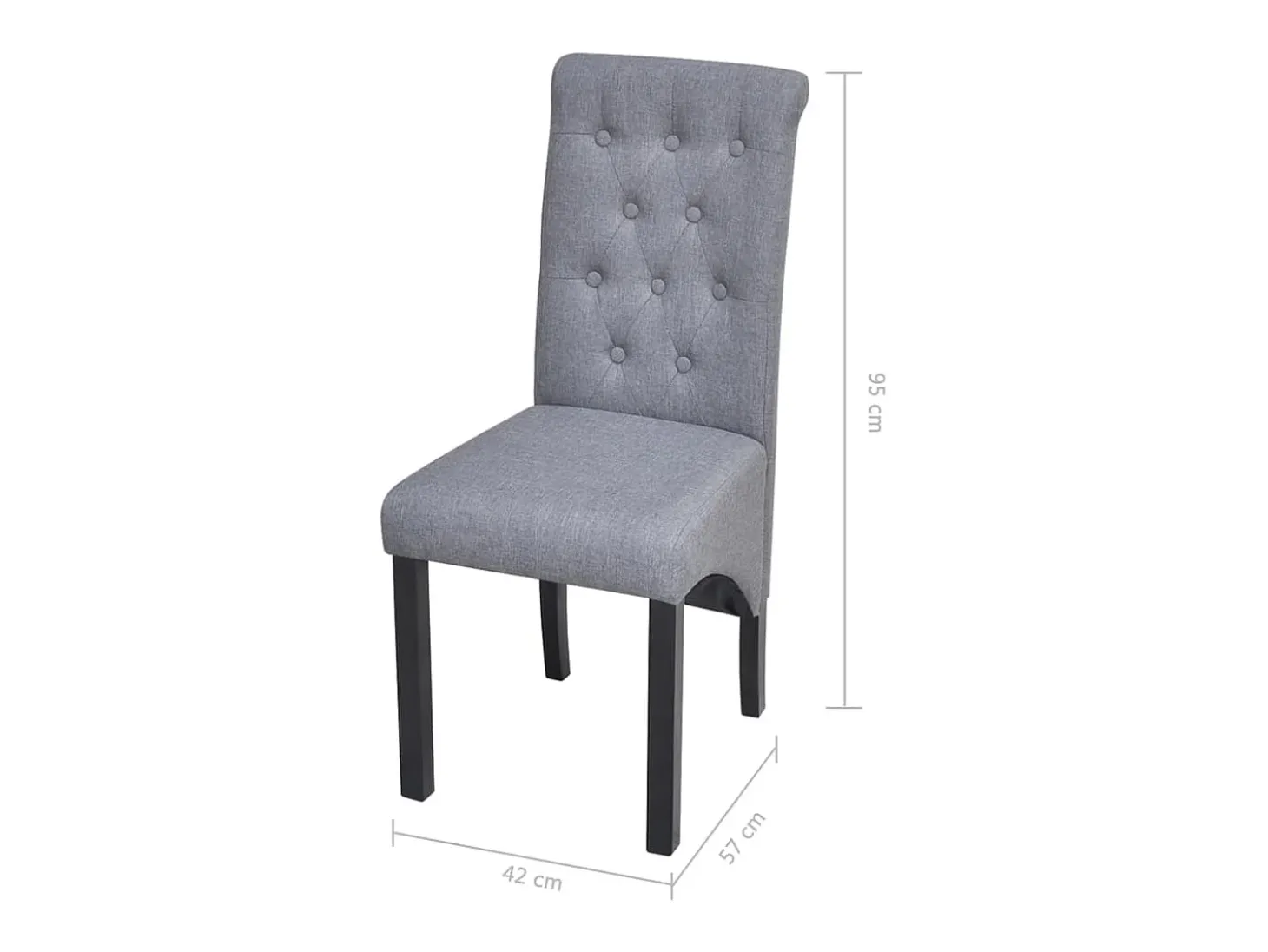 Sillas de comedor 6 unidades de tela gris claro