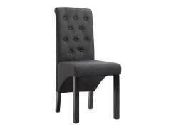Sillas de comedor 4 unidades tela gris oscuro